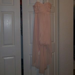 High low peach dress